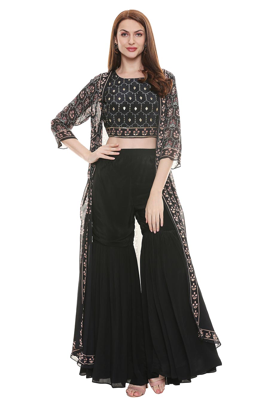crop top modern gharara sharara dress
